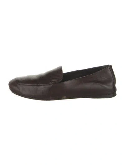 Pre-owned Khaite Leather Loafers In Brown