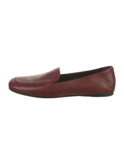 Pre-owned Khaite Leather Loafers In Burgundy