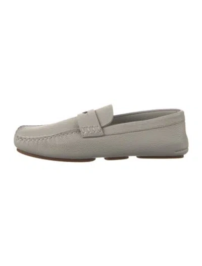 Pre-owned Khaite Leather Loafers In Grey
