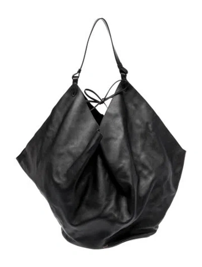 Pre-owned Khaite Leather Lotus Medium In Black