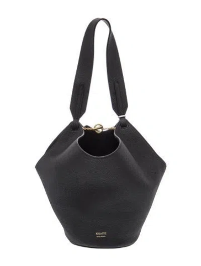 Pre-owned Khaite Leather Lotus Small In Black