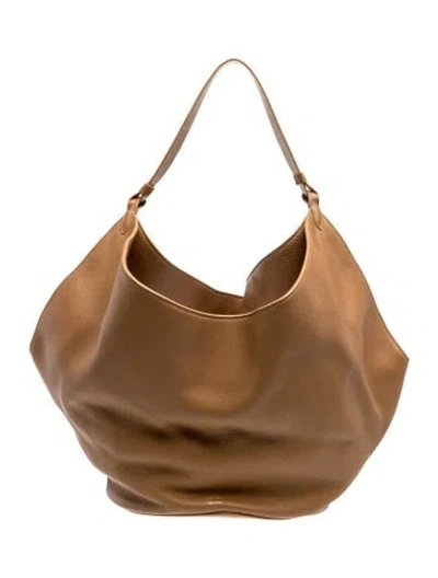 Pre-owned Khaite Leather Lotus Small In Brown