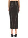 Khaite Leather Loxley Skirt In Black