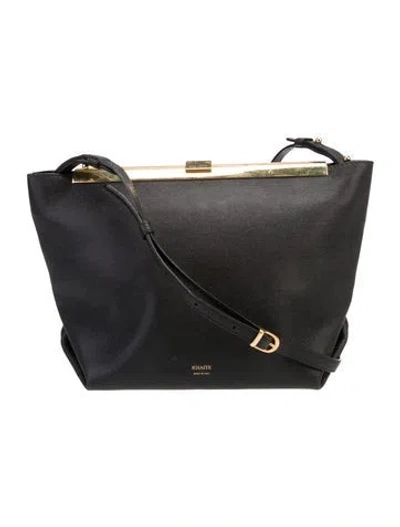 Pre-owned Khaite Leather Messenger Bag In Black