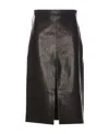 Khaite Fraser Leather Skirt In Black