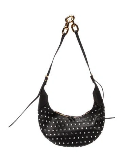 Pre-owned Khaite Leather Moon Studded Leather In Black