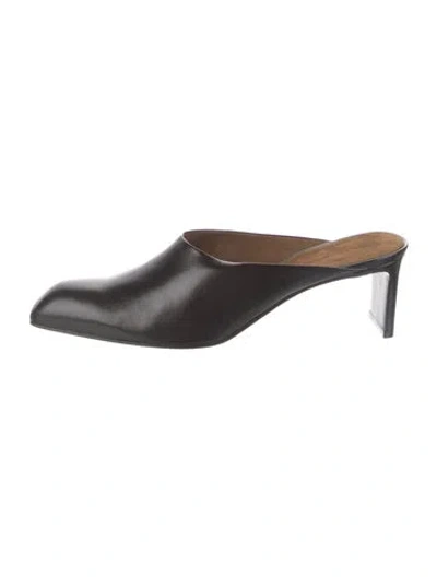 Pre-owned Khaite Leather Mules In Black