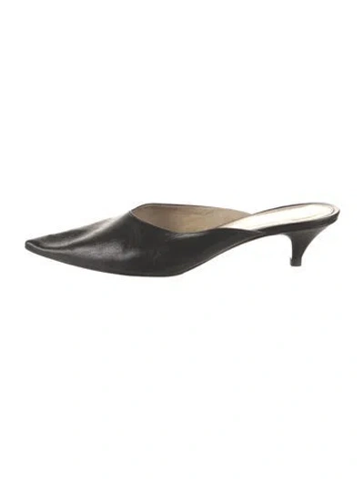 Pre-owned Khaite Leather Mules In Black