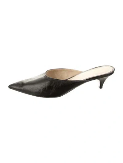 Pre-owned Khaite Leather Mules In Black