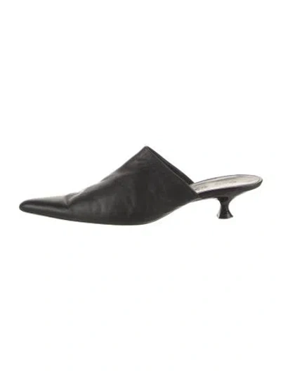 Pre-owned Khaite Leather Mules In Black