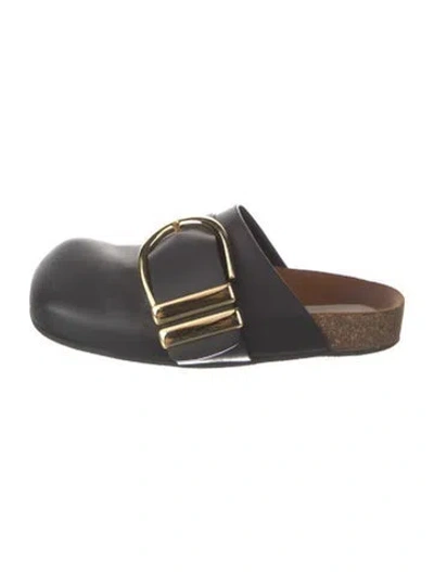 Pre-owned Khaite Leather Mules In Black