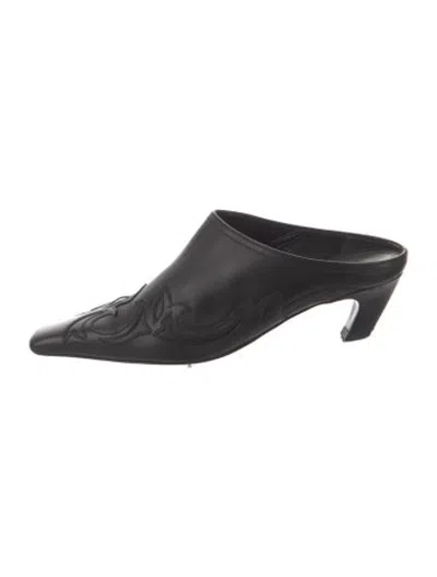 Pre-owned Khaite Leather Mules In Black