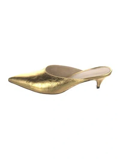 Pre-owned Khaite Leather Mules In Gold