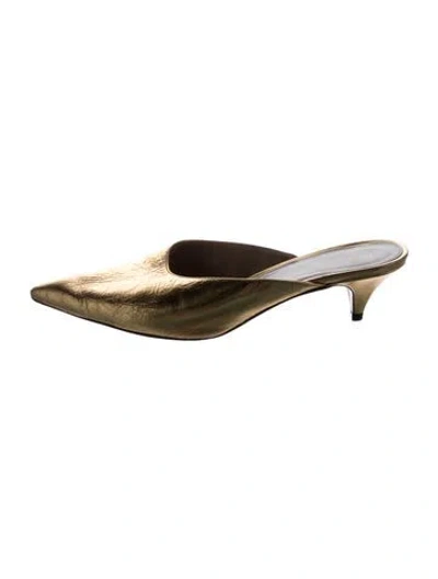 Pre-owned Khaite Leather Mules In Gold