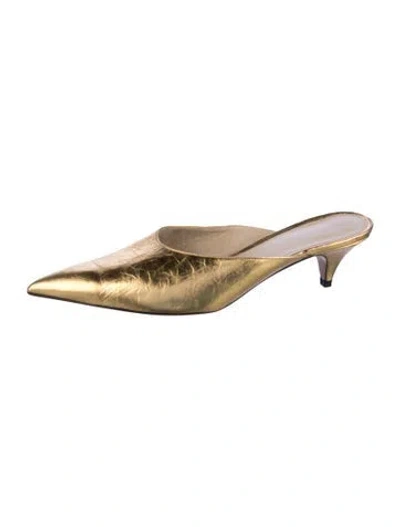 Pre-owned Khaite Leather Mules In Gold