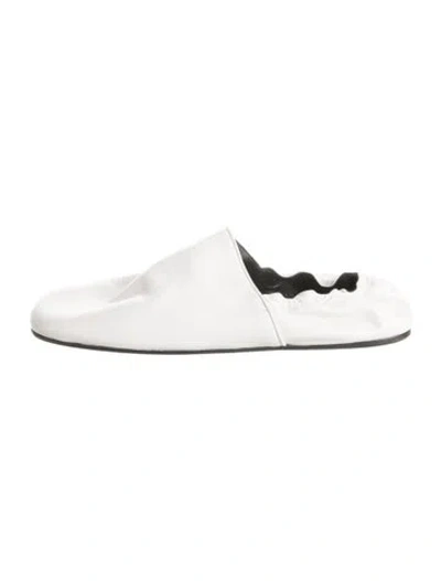 Pre-owned Khaite Leather Mules In White
