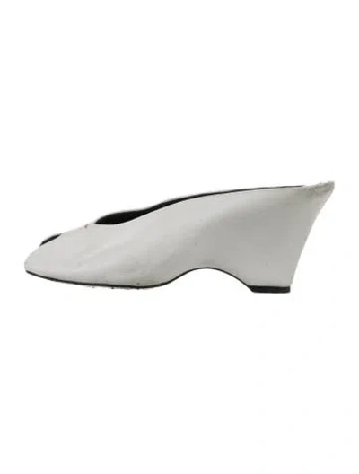 Pre-owned Khaite Leather Mules In White