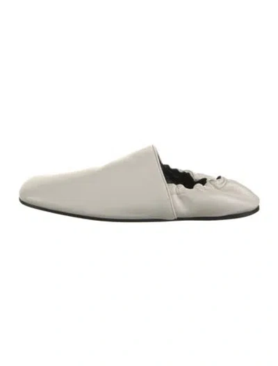 Pre-owned Khaite Leather Mules In White