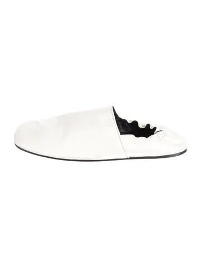 Pre-owned Khaite Leather Mules In White