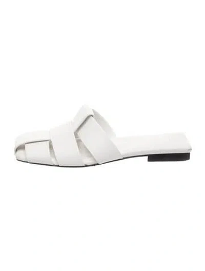 Pre-owned Khaite Leather Mules In White