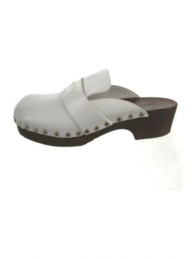 Pre-owned Khaite Leather Mules In White