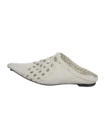 Pre-owned Khaite Leather Mules In White