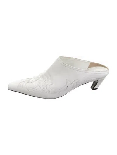 Pre-owned Khaite Leather Mules In White