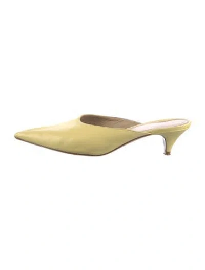Pre-owned Khaite Leather Mules In Yellow