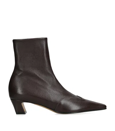 KHAITE LEATHER NEVADA ANKLE BOOTS 40