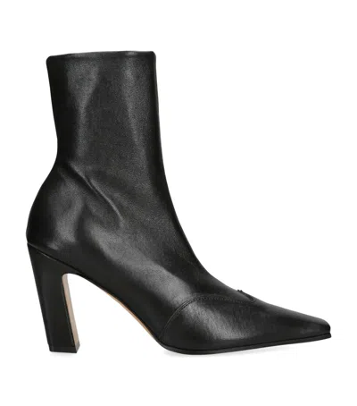 Khaite Dallas Leather Ankle Boots In Black