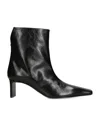 Khaite Ona Leather Stiletto Ankle Boots In Black