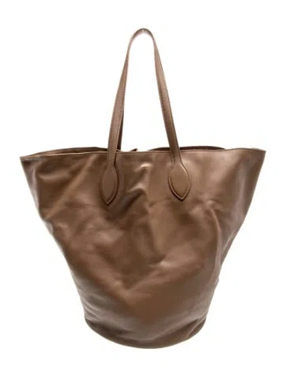 Pre-owned Khaite Leather Osa Medium In Neutral