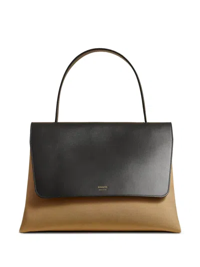 Khaite Leather-panel Tote Bag In Neutral