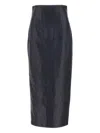 Khaite Leather Pencil Skirt In Black
