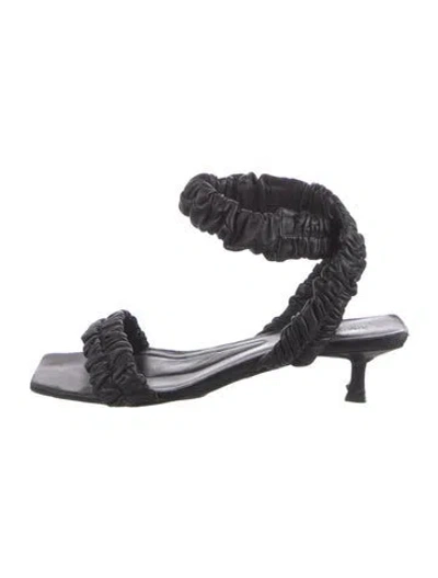 Pre-owned Khaite Leather Pleated Accents Pumps In Black