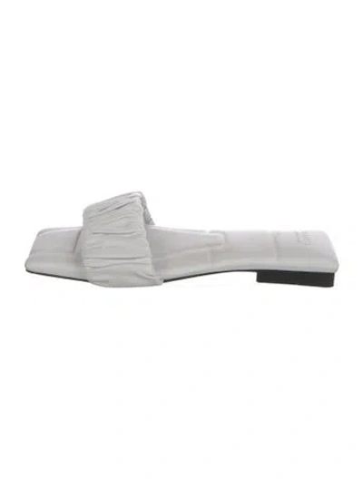 Pre-owned Khaite Leather Pleated Accents Slides In White