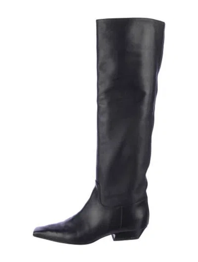 Pre-owned Khaite Leather Riding Boots In Black