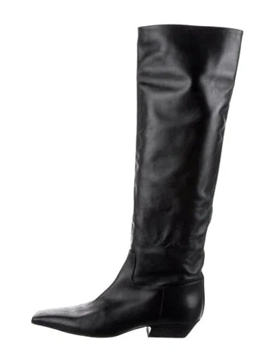 Pre-owned Khaite Leather Riding Boots In Black