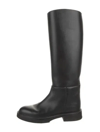 Pre-owned Khaite Leather Riding Boots In Black