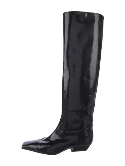 Pre-owned Khaite Leather Riding Boots In Black