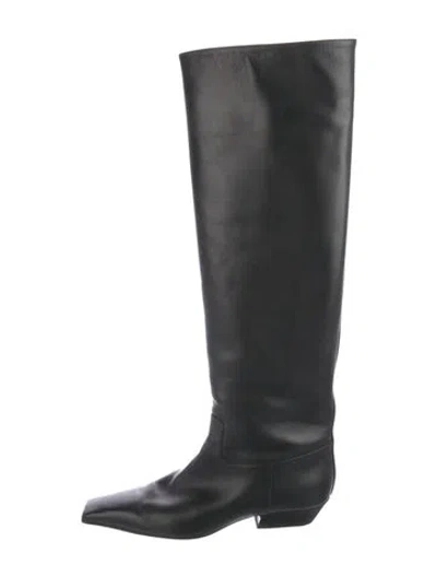Pre-owned Khaite Leather Riding Boots In Black