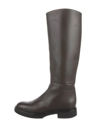 Pre-owned Khaite Leather Riding Boots In Black