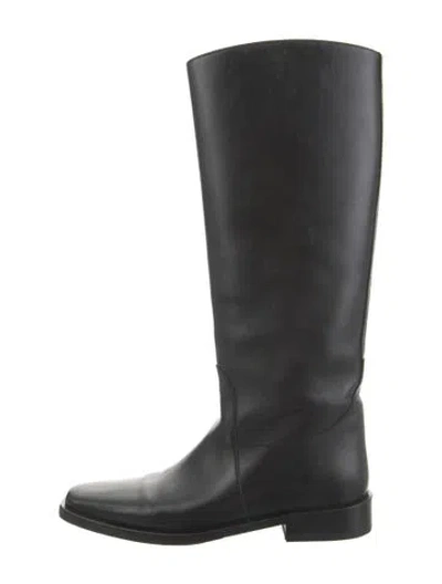 Pre-owned Khaite Leather Riding Boots In Black