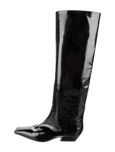 Pre-owned Khaite Leather Riding Boots In Black