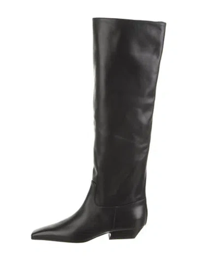 Pre-owned Khaite Leather Riding Boots In Black