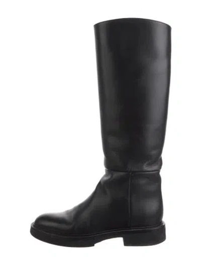 Pre-owned Khaite Leather Riding Boots In Black