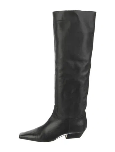 Pre-owned Khaite Leather Riding Boots In Black