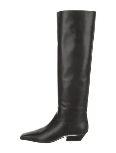 Pre-owned Khaite Leather Riding Boots In Black