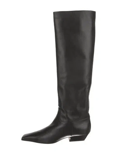 Pre-owned Khaite Leather Riding Boots In Black