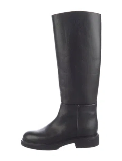 Pre-owned Khaite Leather Riding Boots In Black